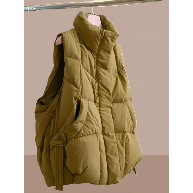 

Down Cotton-padded Jacket Vest Coat for Women 300 Pounds Large Size Thick and Warm Sleeveless Bread Waistcoat Trendy Fashion