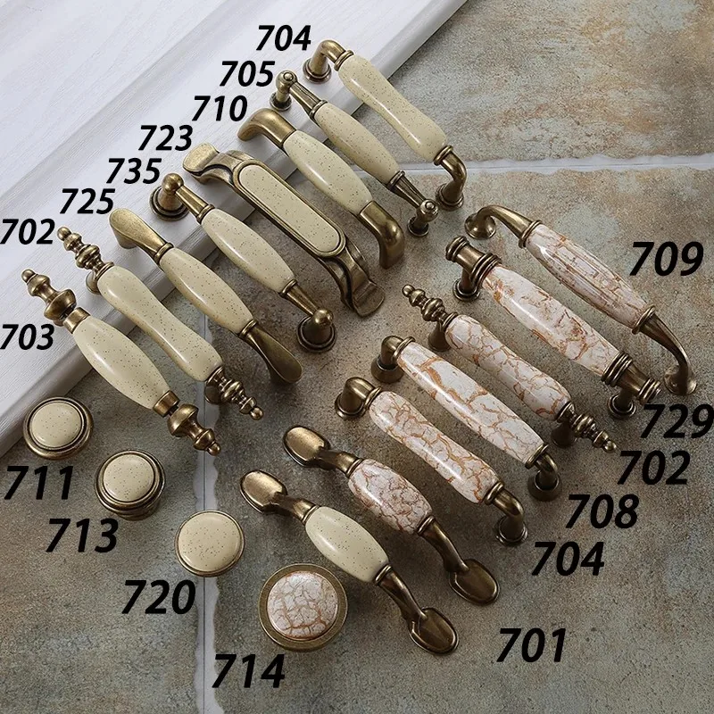 Marble handles, garden ceramic kitchen cabinet storage wardrobe door handles, dressing table classical furniture knobs and pulls