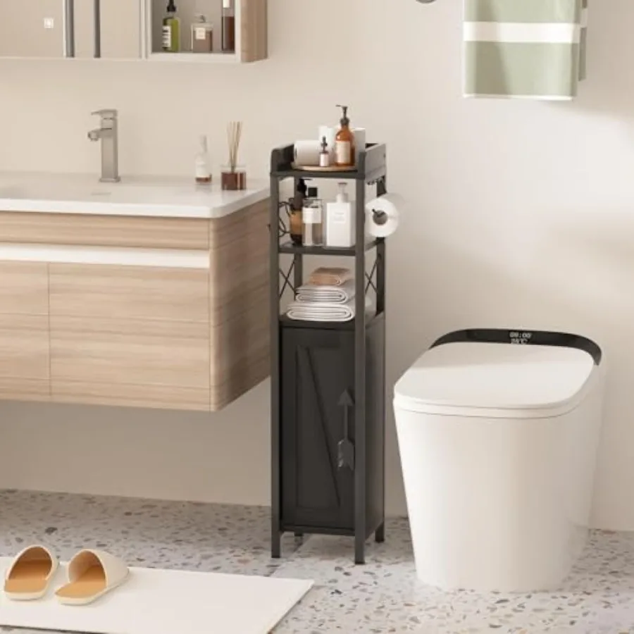 

Small Baroom Cabilim Toilet Per Holder wi Doorand2 Shelves Upgraded N Storage Organ for Rroom Baroom Tiny Spe Mel Sll Fenced To