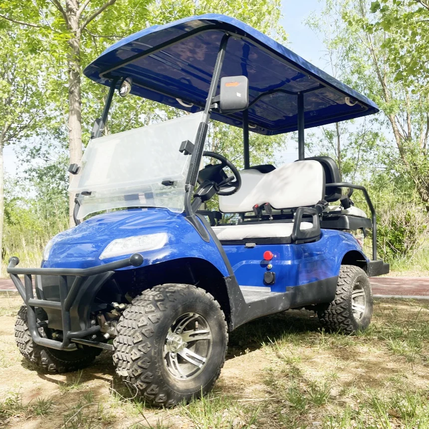 

China New 2+2 4 Seater Electric Cart Electric Off-Road Vehicle Folding Seat Point Seatbelt Electric Golf Cart Free Custom Color