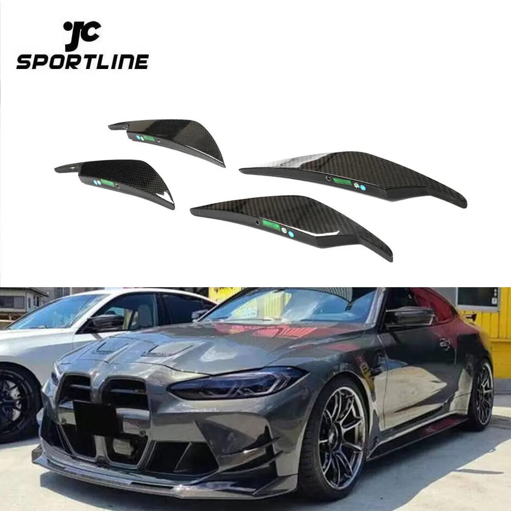 

3 4Series Dry Carbon Fiber Front Car Canards Vents For BMW G80 M3 G82 G83 M4 2D 4-Door 2021-2022