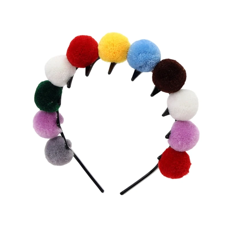 

Colorful Furry Pompoms Headband for Carnivals Party Costume Accessories Hairband Festival Celebration Headwear Daily Wear
