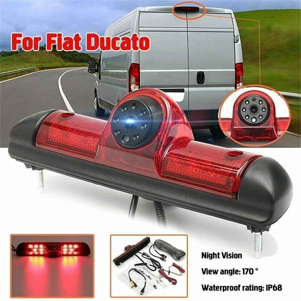 

170 Degree Car 3rd Brake Light Rear View Camera Waterproof Night Vision Reverse 12V For Fiat Ducato Peugeot Boxer Citroen Jumper