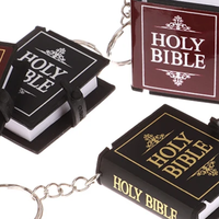 Mini Bible Keychain Book Pendant Key Chain Car Key School Bag Decoration Accessories English Cross Religious Keyring