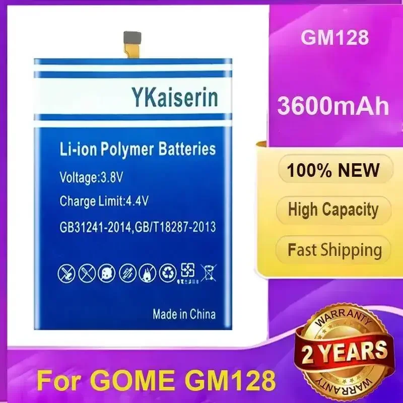 YKaiserin Real Capacity Mobile Phone Battery For Gome GM128 Fast Shipping High Quality 3600mAh warranty + tracking number