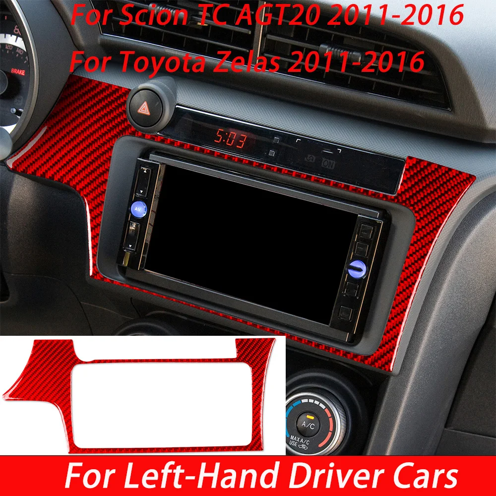 For Scion TC AGT20 For Toyota Zelas 2011‑2016 Carbon Fiber Radio Outer Frame Car Accessorie Modification Trim Gift Sticker