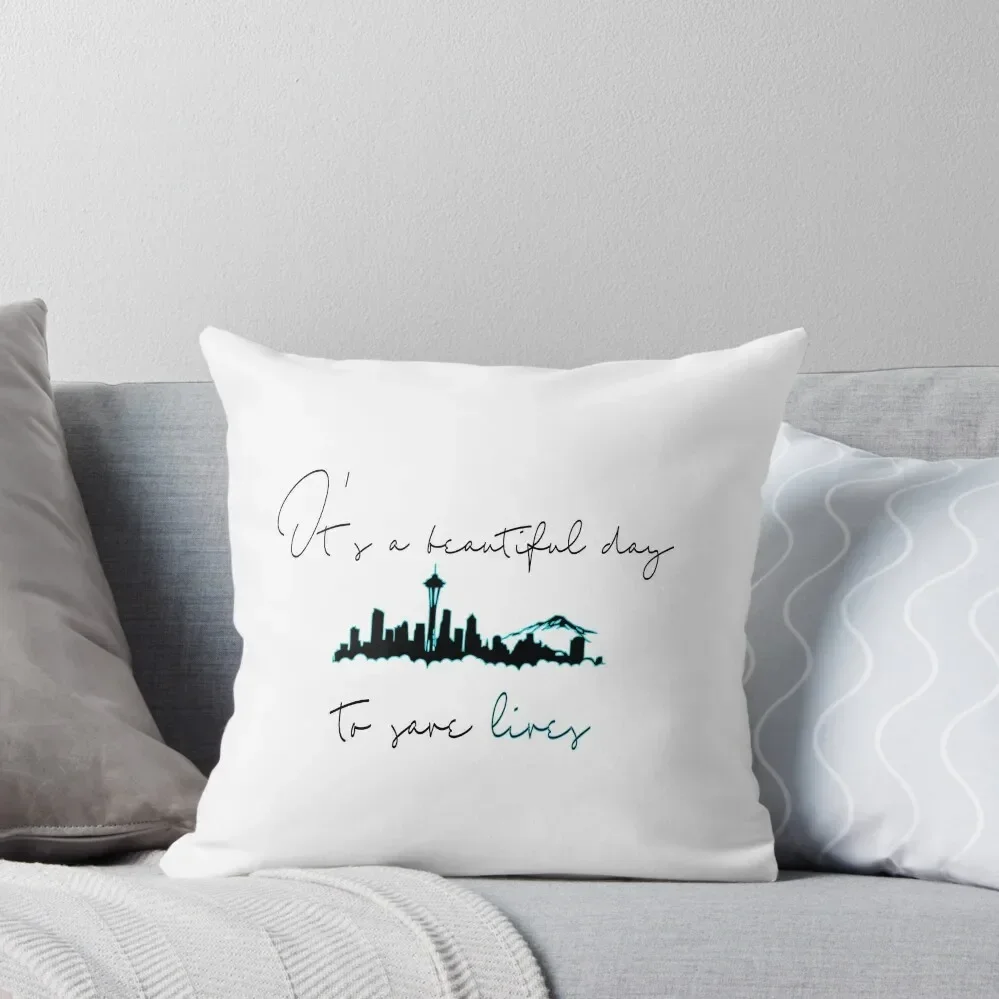 It's a beautiful day to save lives - greys Throw Pillow covers for pillows Sofa Cushions Cover Pillow Case Christmas pillow