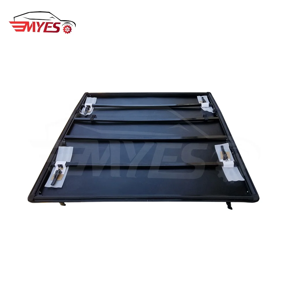 Custom Waterproof Pickup Truck Auto Parts No Drill Installation Aluminum Soft Tri Fold Tonneau Cover For Hilux 2021