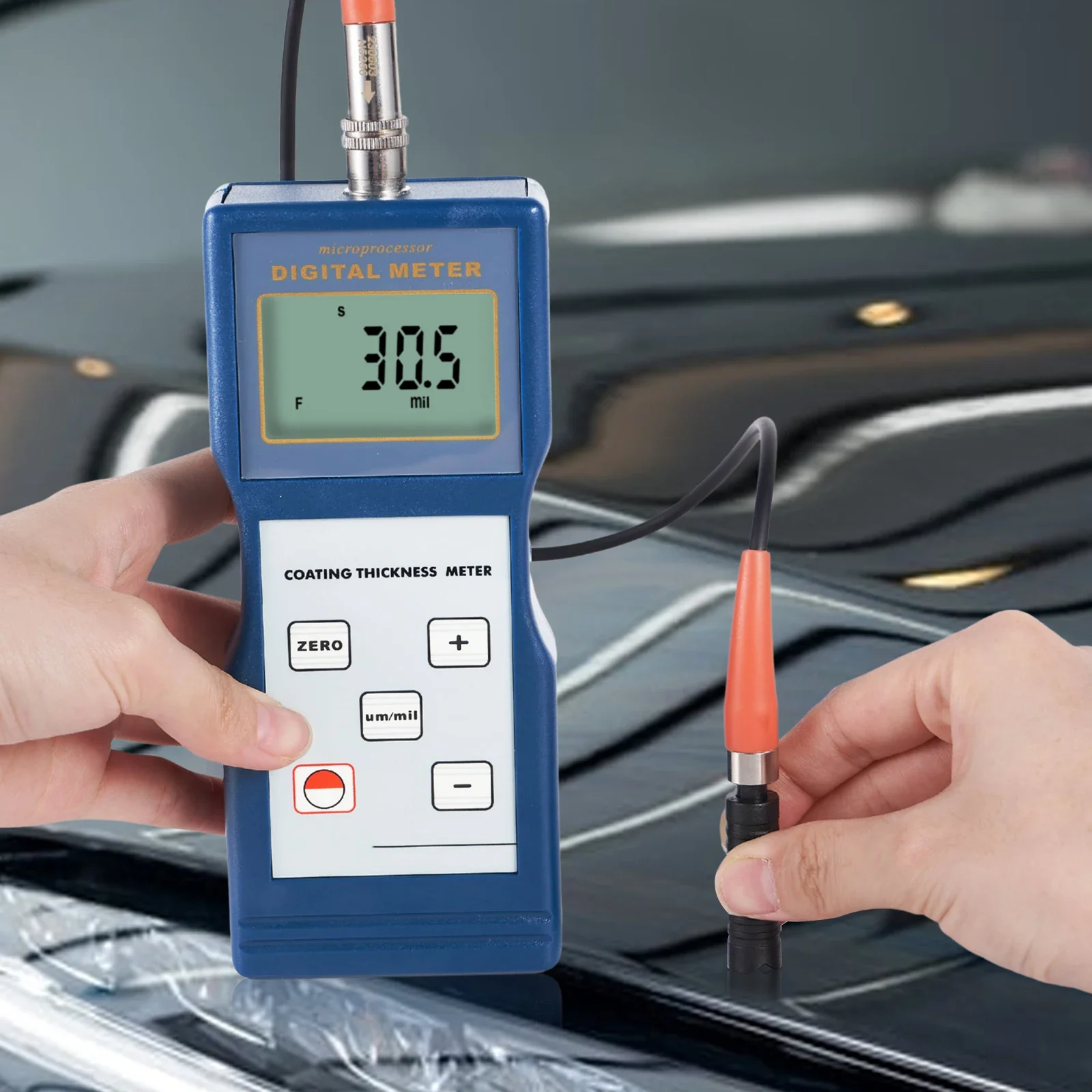 DIgital Microprocessor Thickness Automotive Meter F and NF Probe Low Battery Indicator Iron Aluminum