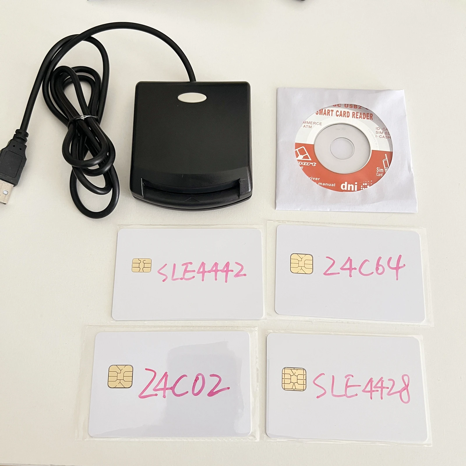 Imagem -02 - Smart Chip Card Reader Writer Programador para Memória de Contato Emv Sim Eid Sdk Kit Iso7816 Cartões de Teste Pcs