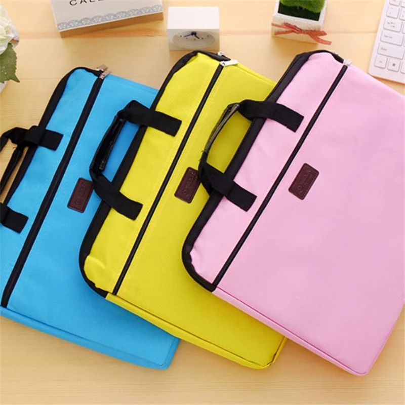 Portable Document Bag Canvas A4 Office Bag Men Women Handbag Multi-layer Information Bag Briefcase Meeting Bags File Holder