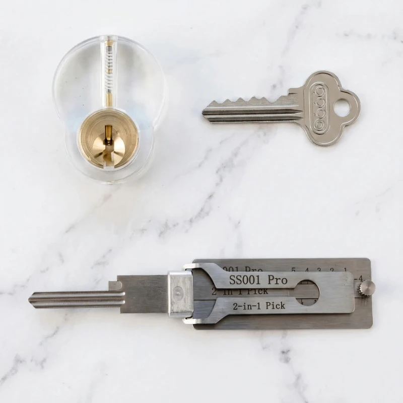 Lishi Yale 2 in 1 Locksmith Tools Master Key Decoder with Micha Hooks Topolines for SS001 SS002 Lock Picking