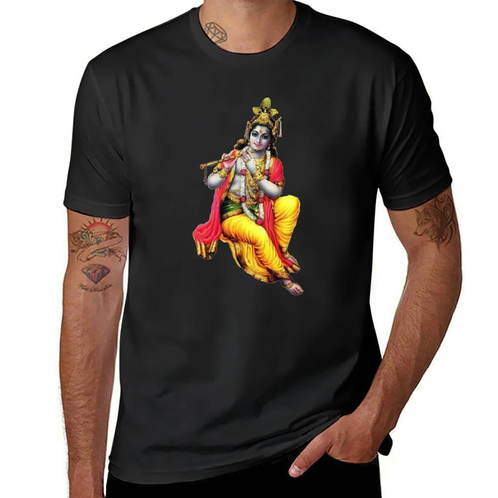 Krishna T-Shirt summer clothes blacks summer top oversized t shirt men