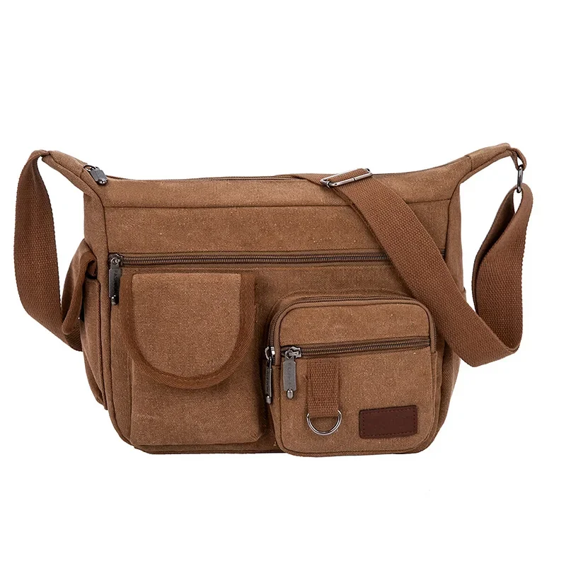 Good Quality Canvas Men's Satchel Casual Trendy Men's Bag Express Bag Outdoor Backpack Large Capacity Crossbody Shoulder Bag