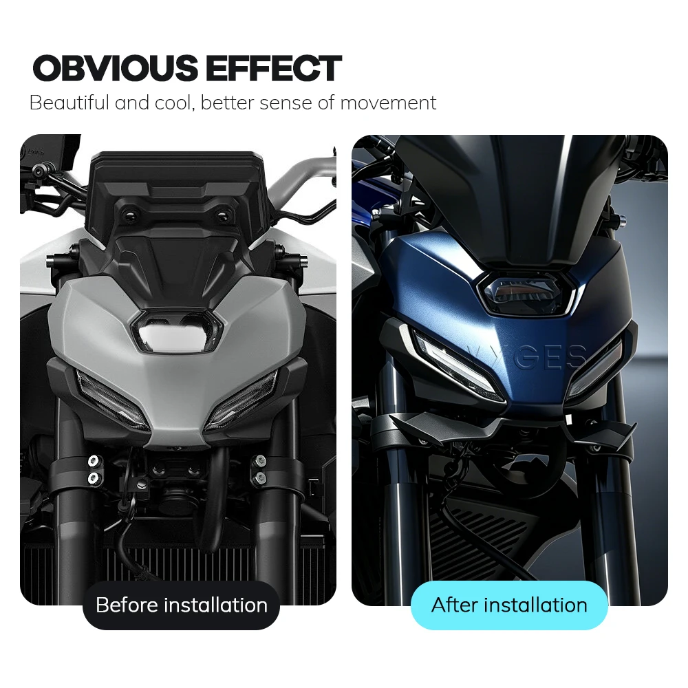 Front Spoiler Frontal Wing For Yamaha MT07 MT-07 2025- Lower Spoiler Front Lip Wind Wing Fairing Winglets Wing Deflector - view 3