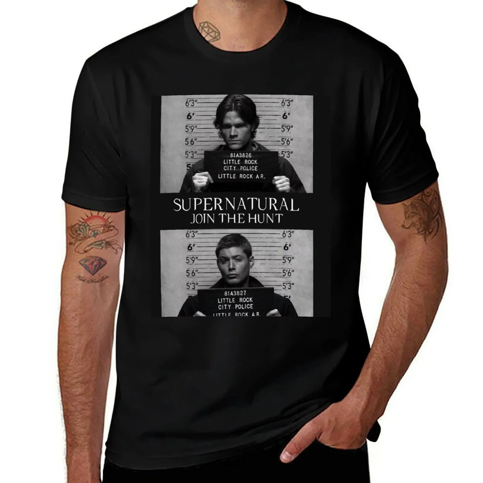

Supernatural Mugshot T-Shirt man t shirts cotton man t shirts high quality luxury brand T-Shirt
