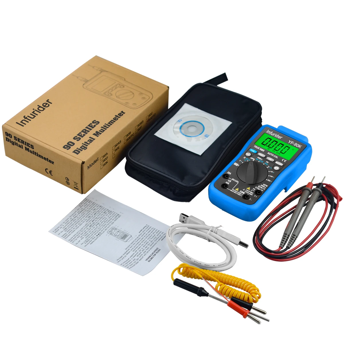 HoldPeak HP-90K Motoranalysator-Tester, Auto-Range-Auto-Diagnosetool mit Datenausgang durch USB, Kfz-Multimeter, Multimetro