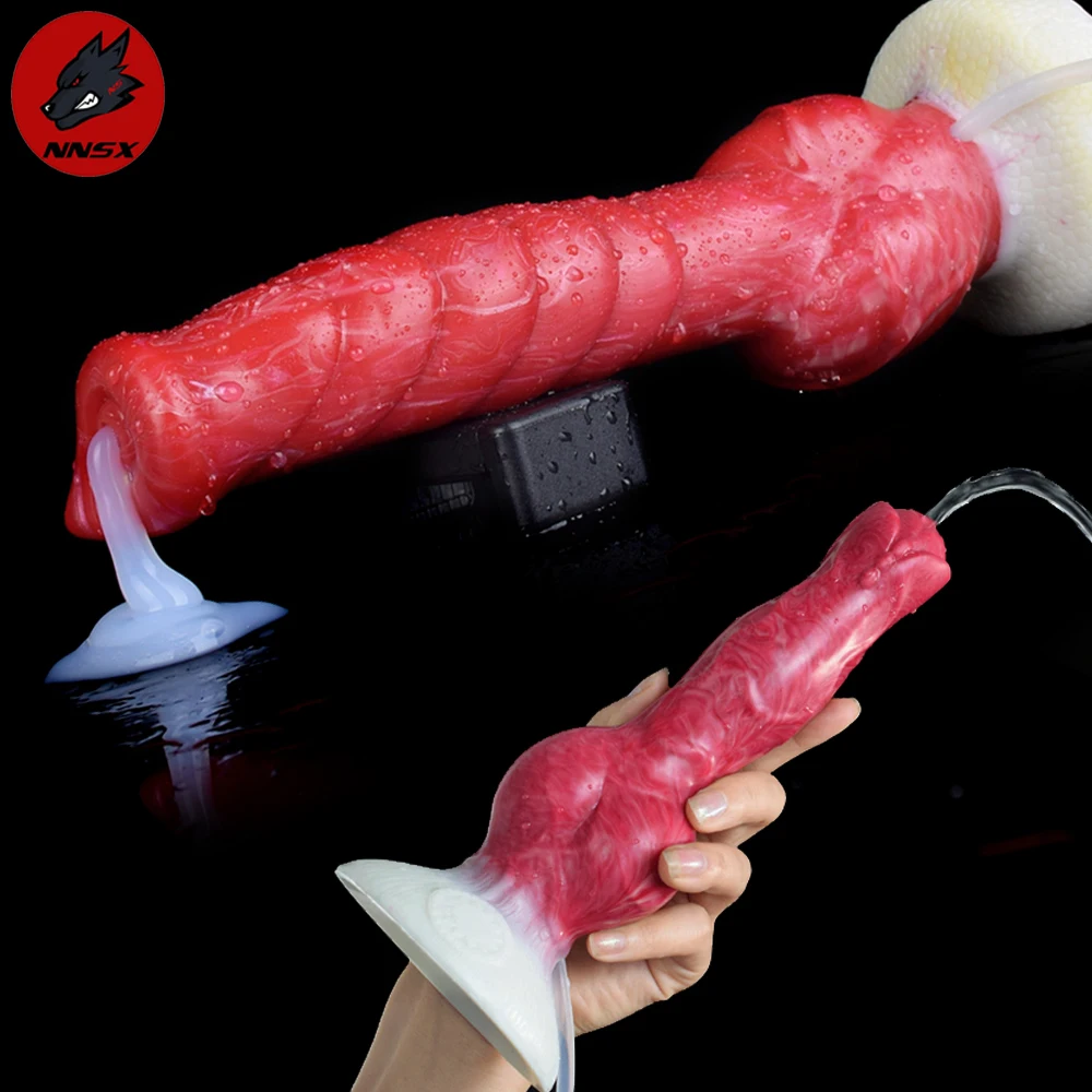 NNSX Squirt Water Anal Dildo Foreplay Silicone Butt Plugs Anul Large Dog Knot Penis Adult Toys For Male Female Masturbator 18+