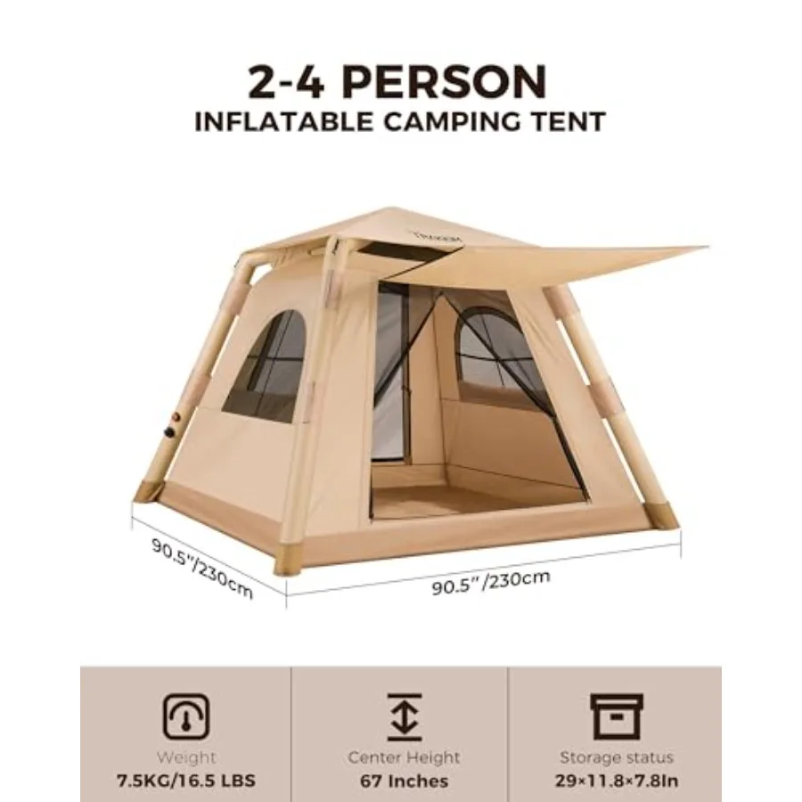 خيام قابلة للنفخ للتخييم 24 شخص خيمة تخييم سهلة الإعداد مع مضخة يدوية أوتوماتيكية خيمة تفجير مقاومة للماء للعائلة O #3