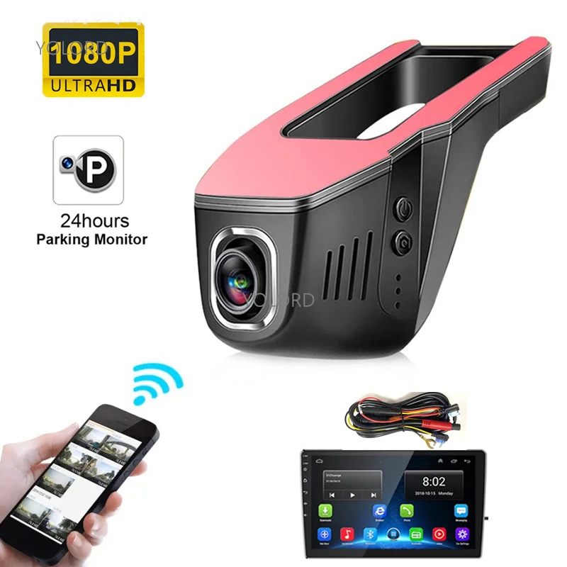 Dual Front Dash Cam ACC 1080P WIFI CAR DVR Hidden Dashcam For Android Multimedia Player Large Screen Navigation