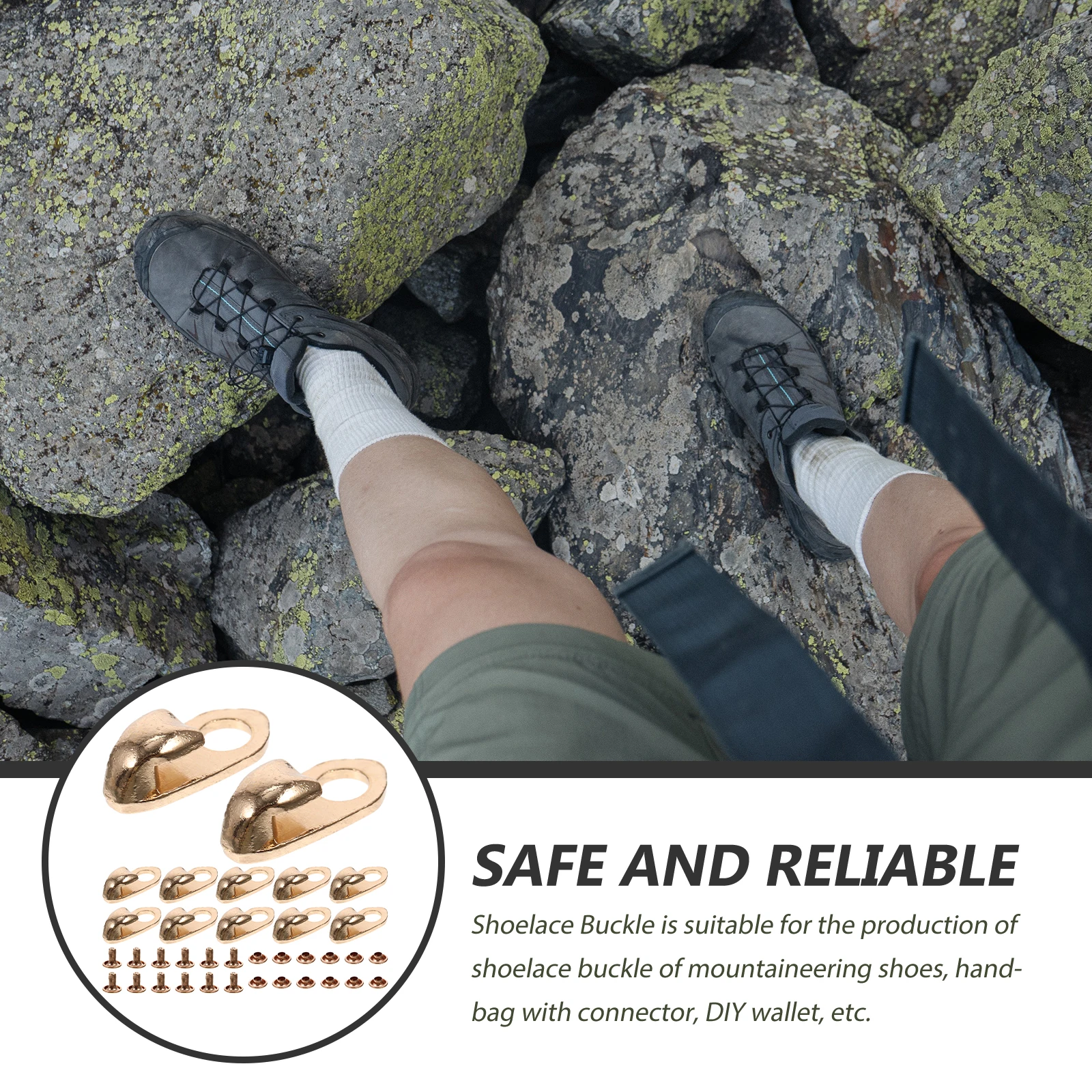 

12Pcs Strong Corrosion Resistant Alloy Shoelace Buckles Boot Hooks Diy Boots Supplies Mountaineering
