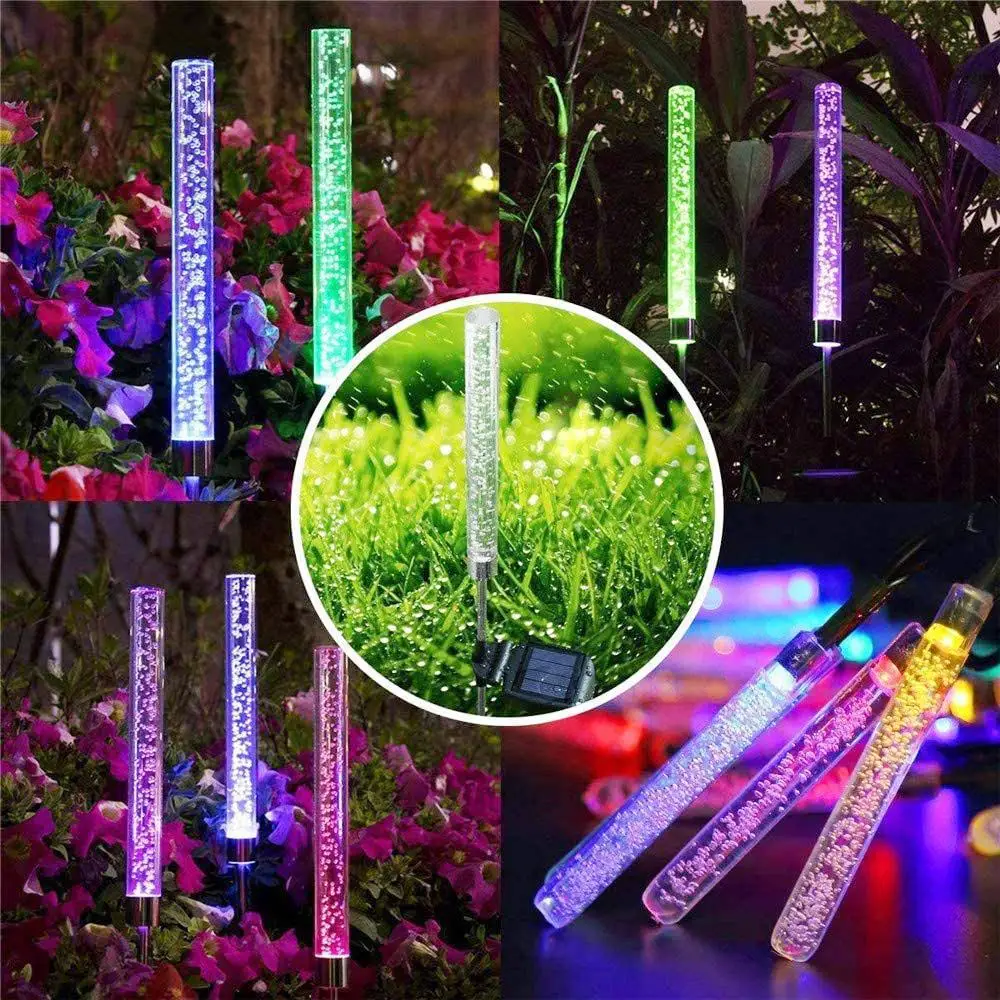 

1/2PC Acrylic Solar Pathway Lawn Lamp RGB Garden Outdoor Solar Light For Balcony Patio Yard Garden Party Outdoor Christmas Decor