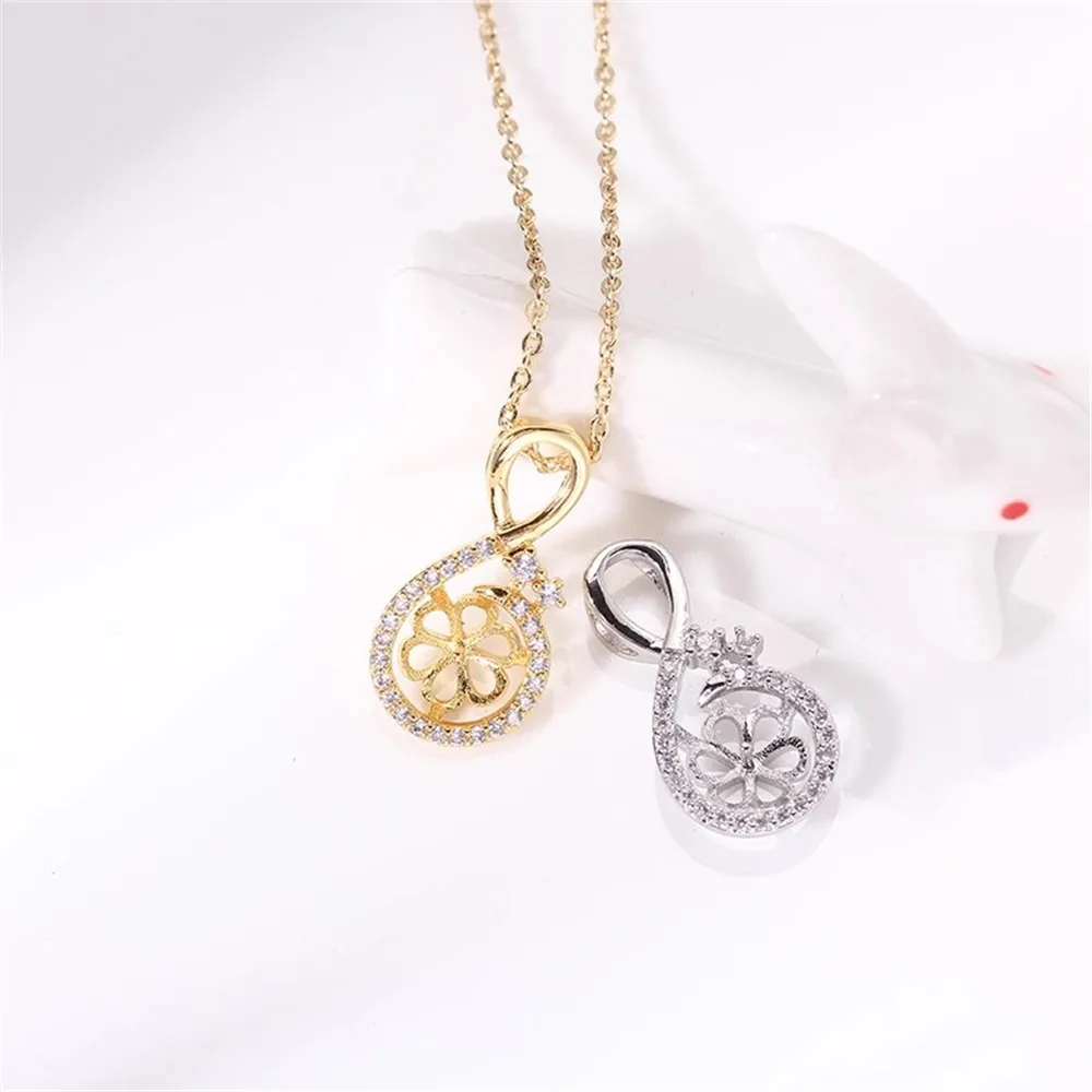 クラシックペンダントアクセサリー 925シルバーメッキペンダントセッティング ジュエリーパーツ フィッティング 接続アクセサリー パールなし チェーンなし