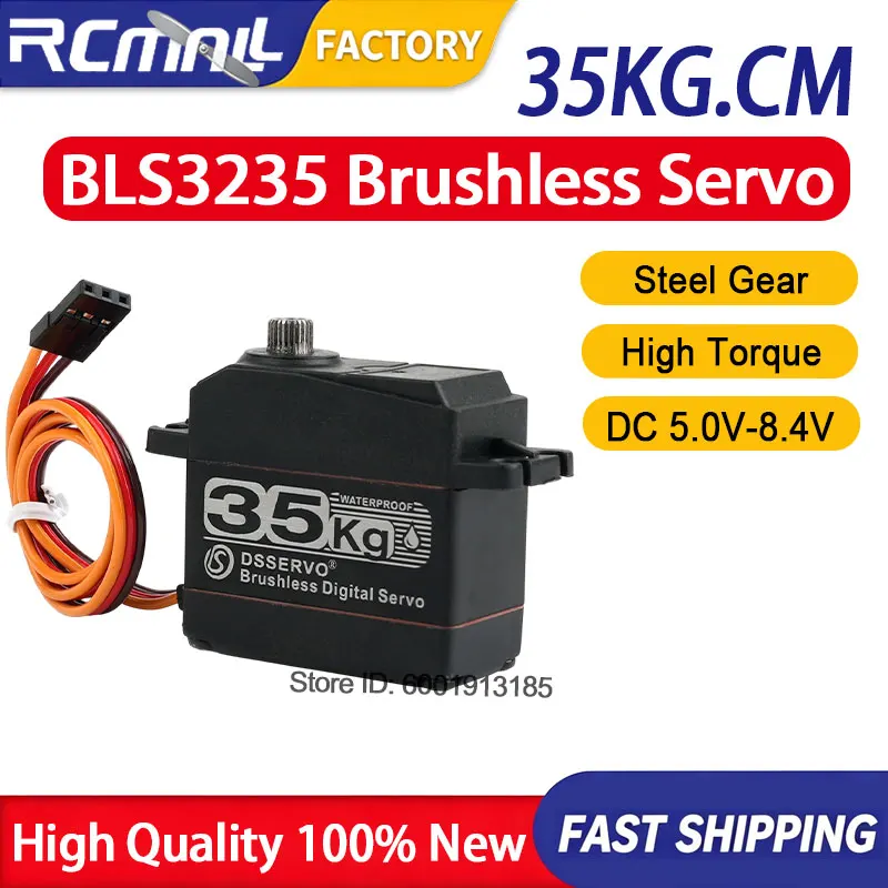 BLS3235 35KG High Torque Brushless Digital Servo Waterproof Steel Gear 8.4V with 25T Arm for 1/8 1/10 1/12 RC Car Crawler Boat