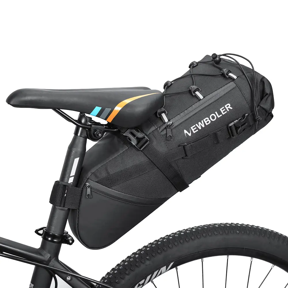NEWBOLER 자전거 안장 가방 방수 MTB 도로 자전거 10L 13L 대용량 사이클링 가방 Foldabe 테일 후면 가방 트렁크 액세서리