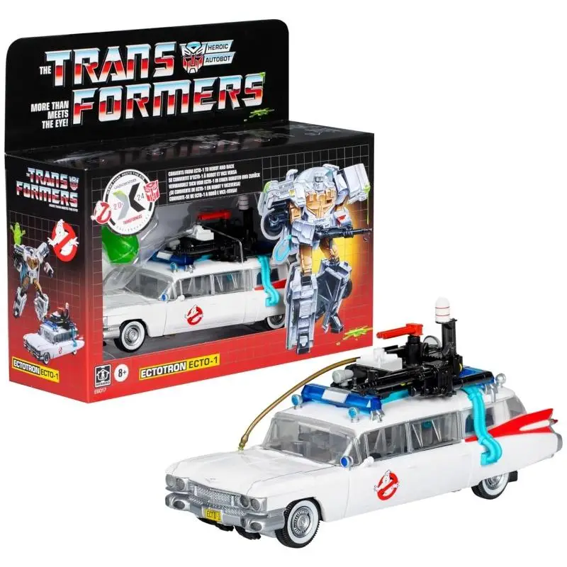 Hasbro Transformers x Ghostbusters Ectotron Action Figure Ecto-1 Autobot Toy Gift E6017