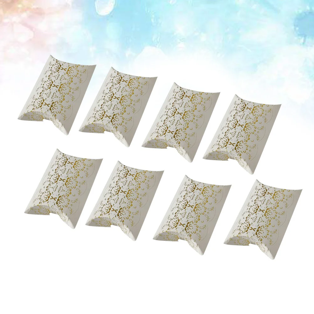 

100Pcs European Pillow Shaped Stylish Gilding Candy Box Wedding Favor Boxes Chocolate Candy Wrappers for Bridal Shower Wedding P