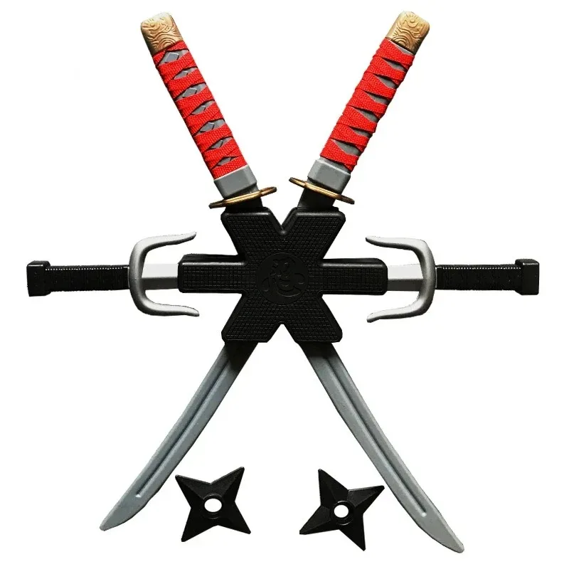 56cm Halloween Samurai Ninja Plastik Retro Langschwert Deadpool Cos Doppelschwert Puppen Cosplay Spielzeug Geschenk – Detail 7