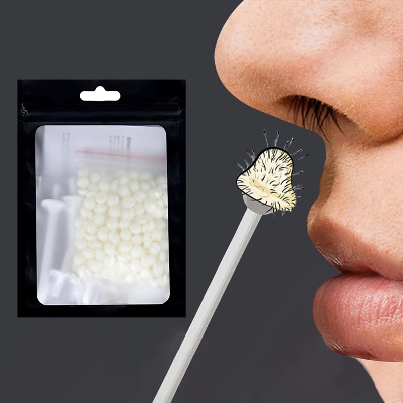 25 جرام/50 جرام مجموعة حبوب شمع شعر الأنف المحمولة للرجال والنساء أدوات تنظيف شمع إزالة شعر الأنف