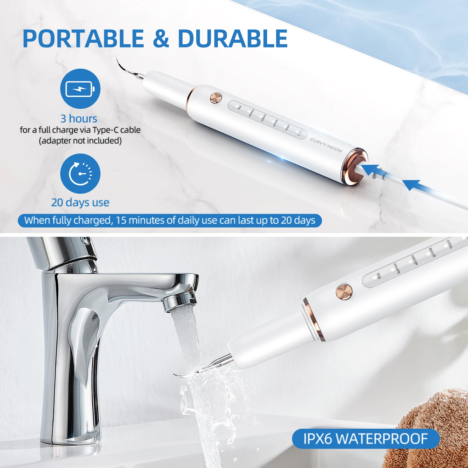 Ultrasonic Dental Scaler For Teeth Tartar Stain Tooth Calculus Remover Electric Sonic Teeth Plaque Cleaner Dental Stone Removal