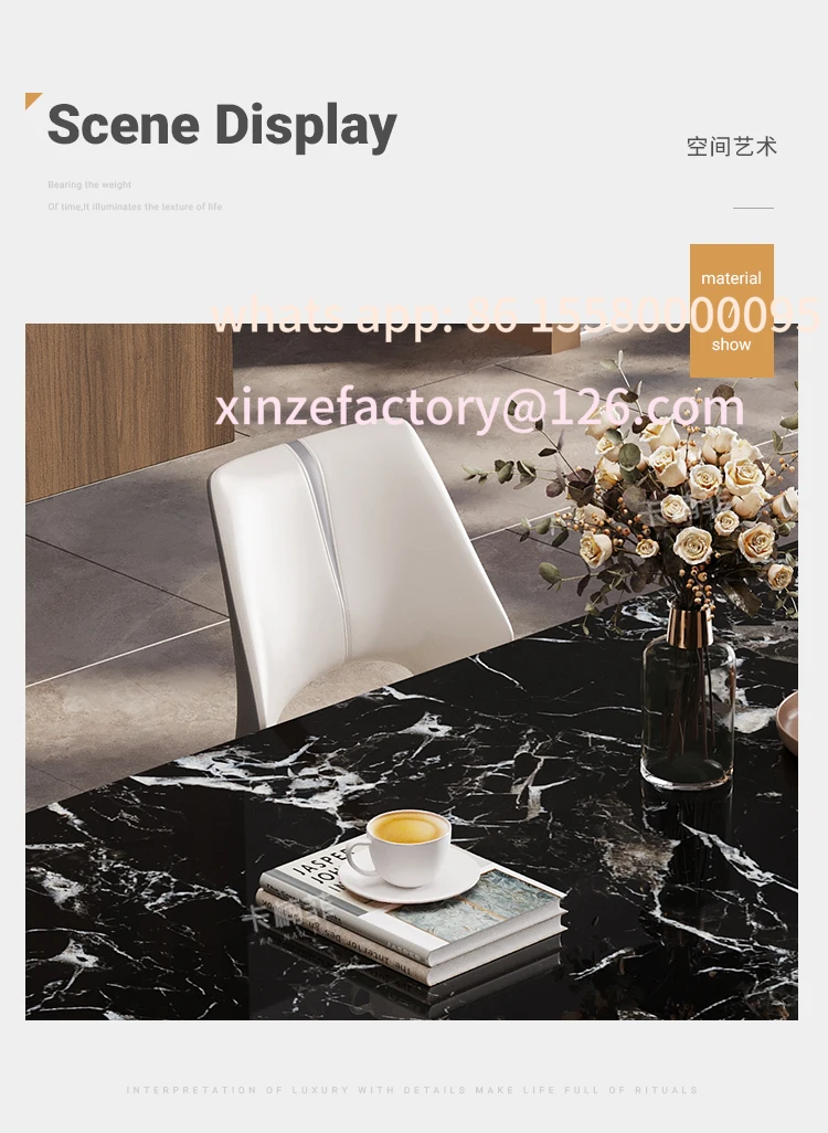 طاولة طعام قابلة للتخصيص وكرسي مربع من الحجر