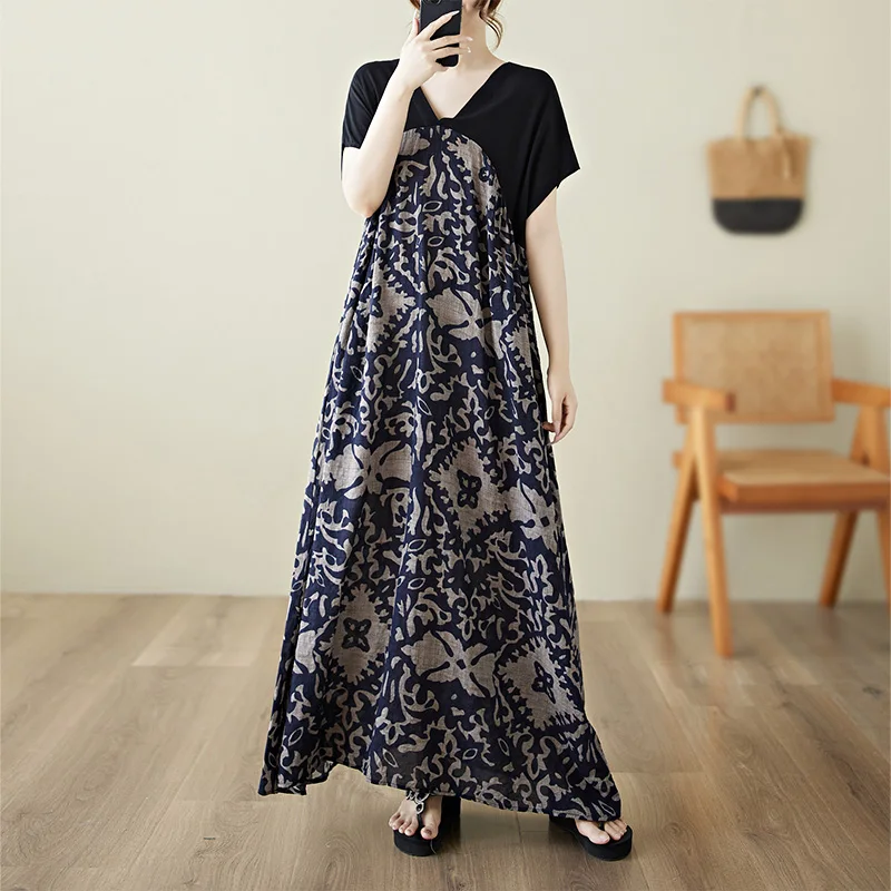 صيف جديد حجم كبير فضفاض المرأة الدكتور V-Ne ort Sve البطن تغطي تأثير التخسيس عادية مريحة طويلة Dr #1