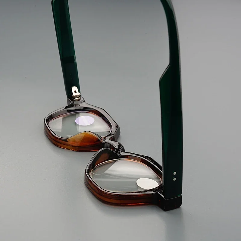 Neue modische polygonale Lesebrille, Retro-Rahmen, blau blockierend, winddicht, leicht, Outdoor-Brille für Damen und Herren – Detail 3