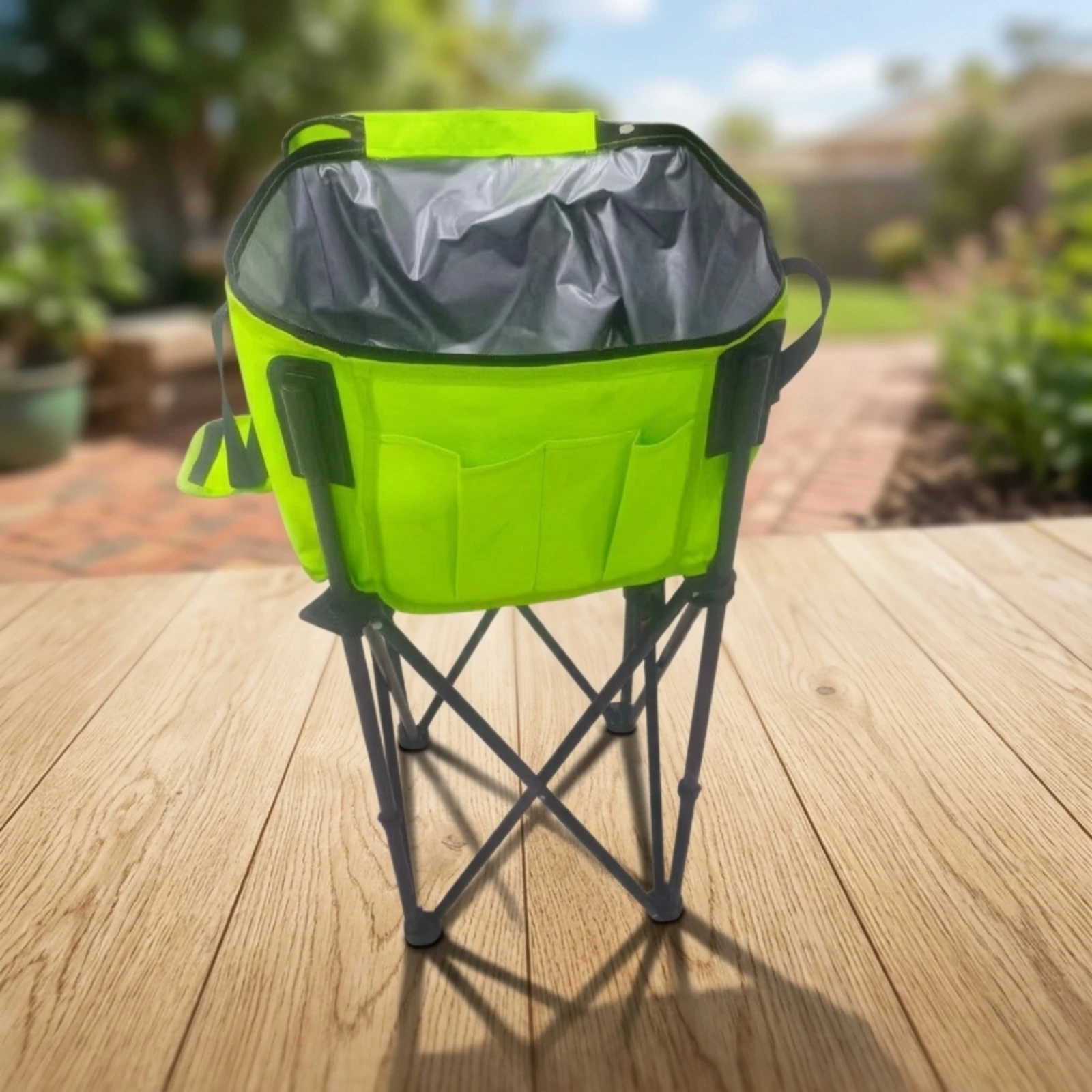 Stand with Textile Container Freestanding Foldable Storage Stand Camping Storage Rack Compact Camping Shelf Portable for Campers