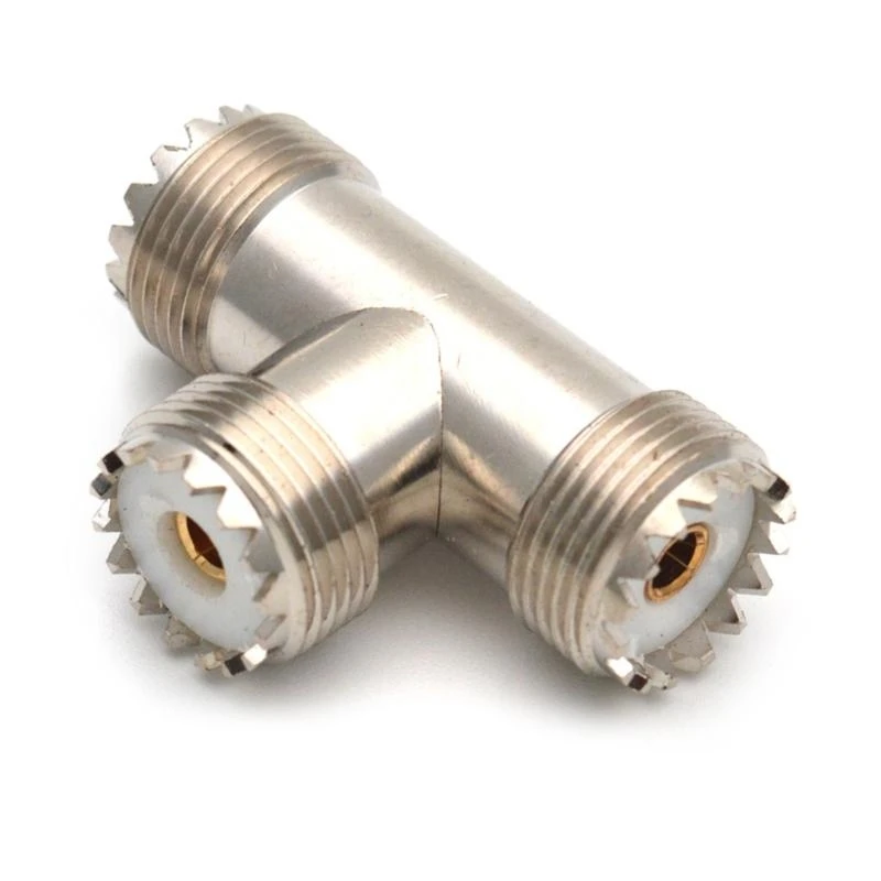2025 New 1Pack PL-259 UHF Triple Connector UHF Female PL259 to Dual UHF Female SO239 ADAPTER RF COAXIAL CONNECTOR UHF T