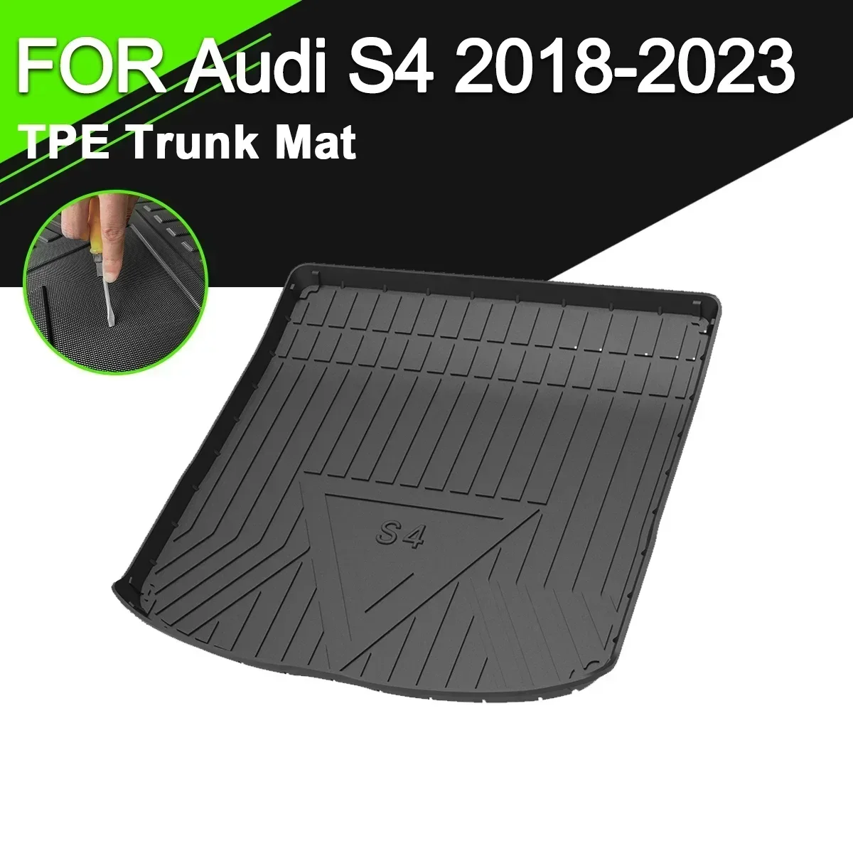 

Car Rear Trunk Cover Mat For Audi S4 2018-2023 TPE Waterproof Non-Slip Rubber Cargo Liner Accessories