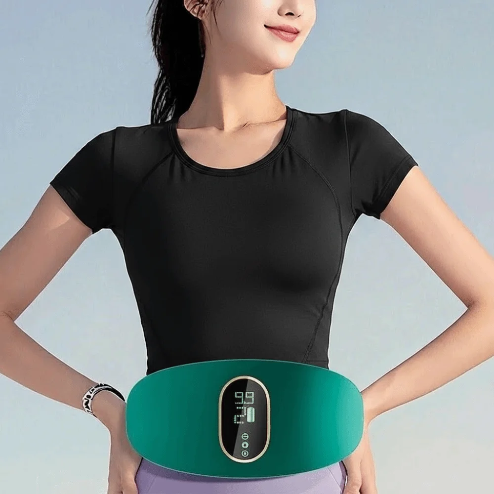 Heating Massage Electric Slimming Machine Smart Design Vibration Function Vibration Waist Massage Belt Warmth LED Display