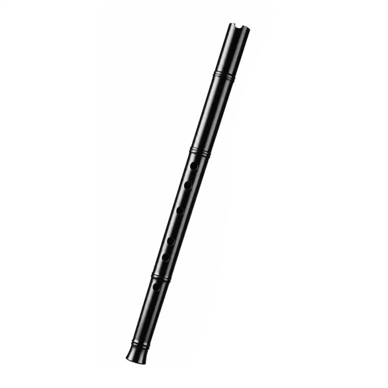 Glossy Black Resin Flute Traditional Design Detachable Embouchure Piece with Tassel Kit for Casual Playing and Rehearsals