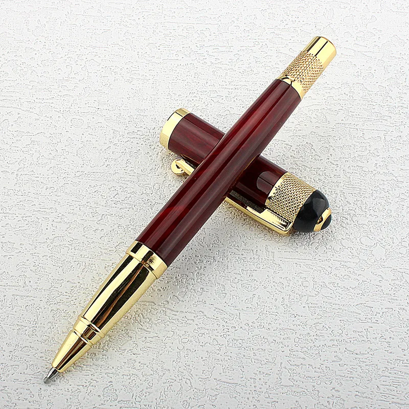 High Quality Ballpoint Pen Business Signing Pen Redwood Gold Clip Replaceable Refill Office School Supplies Stationery