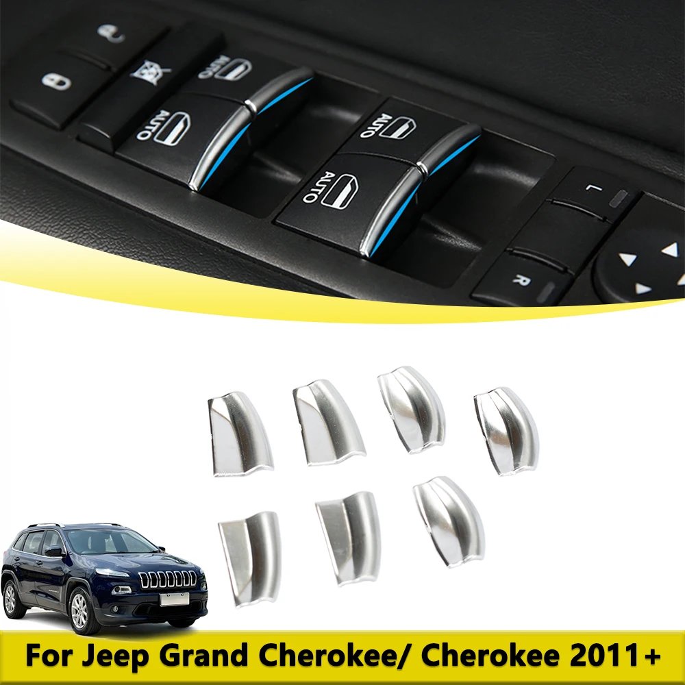 

Чехлы на кнопки переключателя окна автомобиля, накладка для Jeep Grand Cherokee для Jeep Cherokee 2011-2025, детали, украшения, аксессуары для интерьера