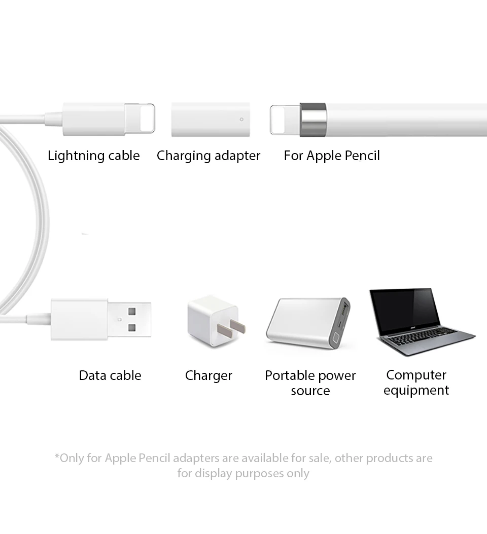Anschluss Ladegerät für Apple Touch Pens Adapter Ladekabel Kabel für Apple iPad Stylus Bleistift Easy Charge Ladegerät Zubehör – Detail 4