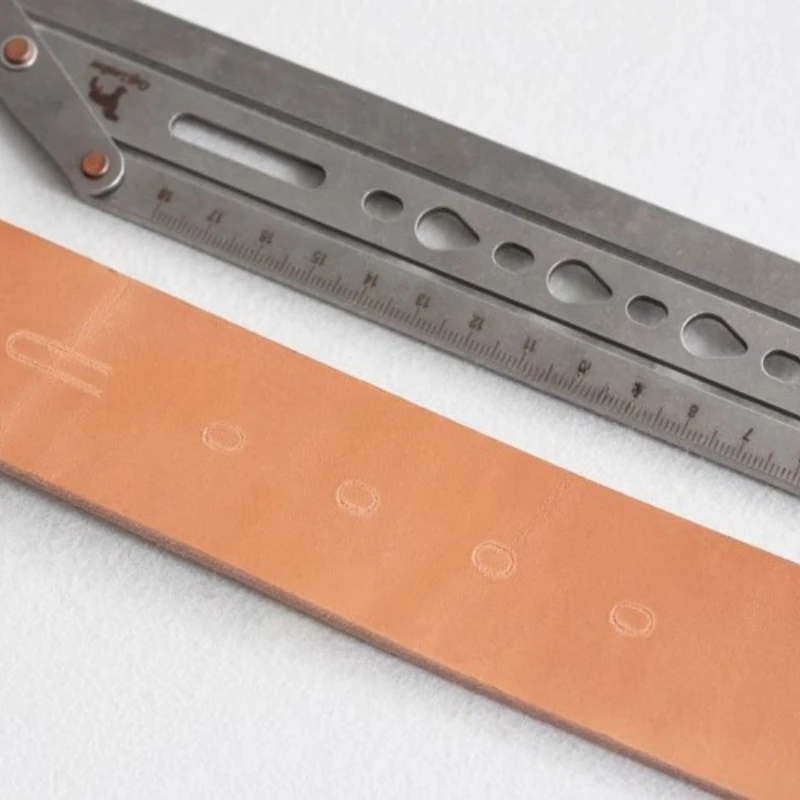 

Stainless Steel Belt Positioning Punch DIY Manual Belt Center Positioning Ruler Crafting Tools Leather Craft Tools