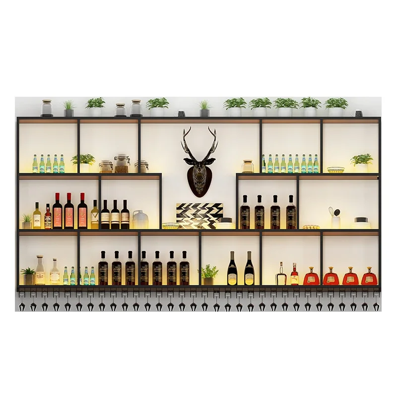 Whisky Holder Wine Racks Organizer Stainless Steel Display Large Wine Rack Plane Liquor Store Comptoir De Bar Household Products