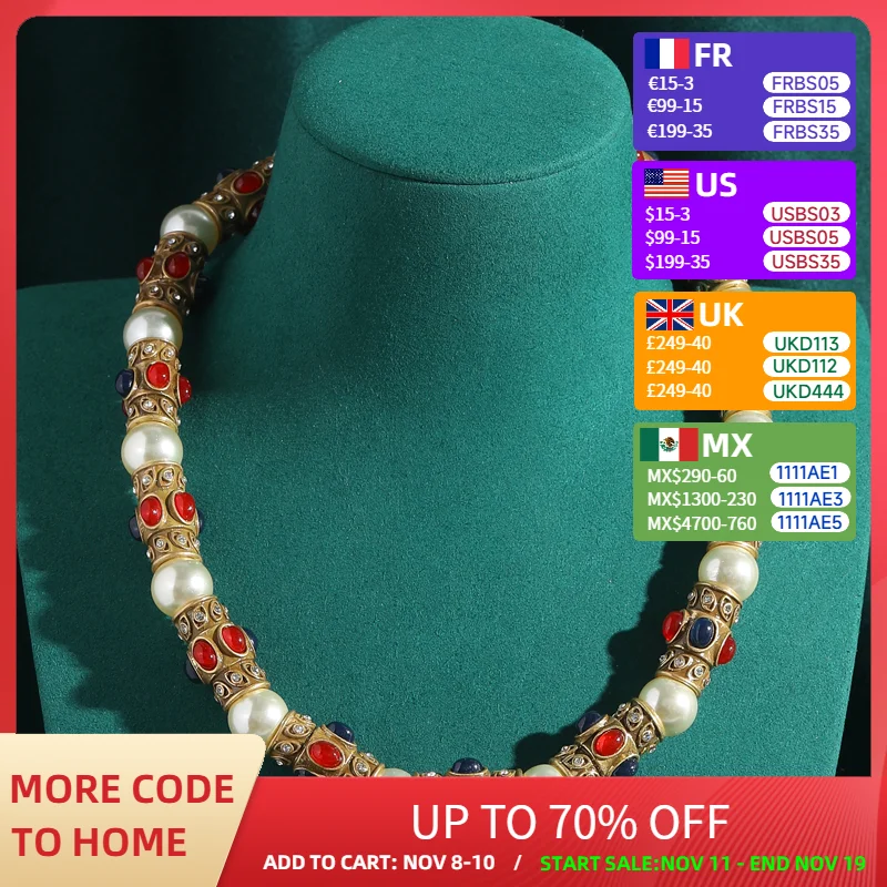 

Античное золотое жемчужное ожерелье, регулируемое для женщин, красный агат, дворец, винтажные аксессуары для вечеринок, роскошные дизайнерские украшения 2025