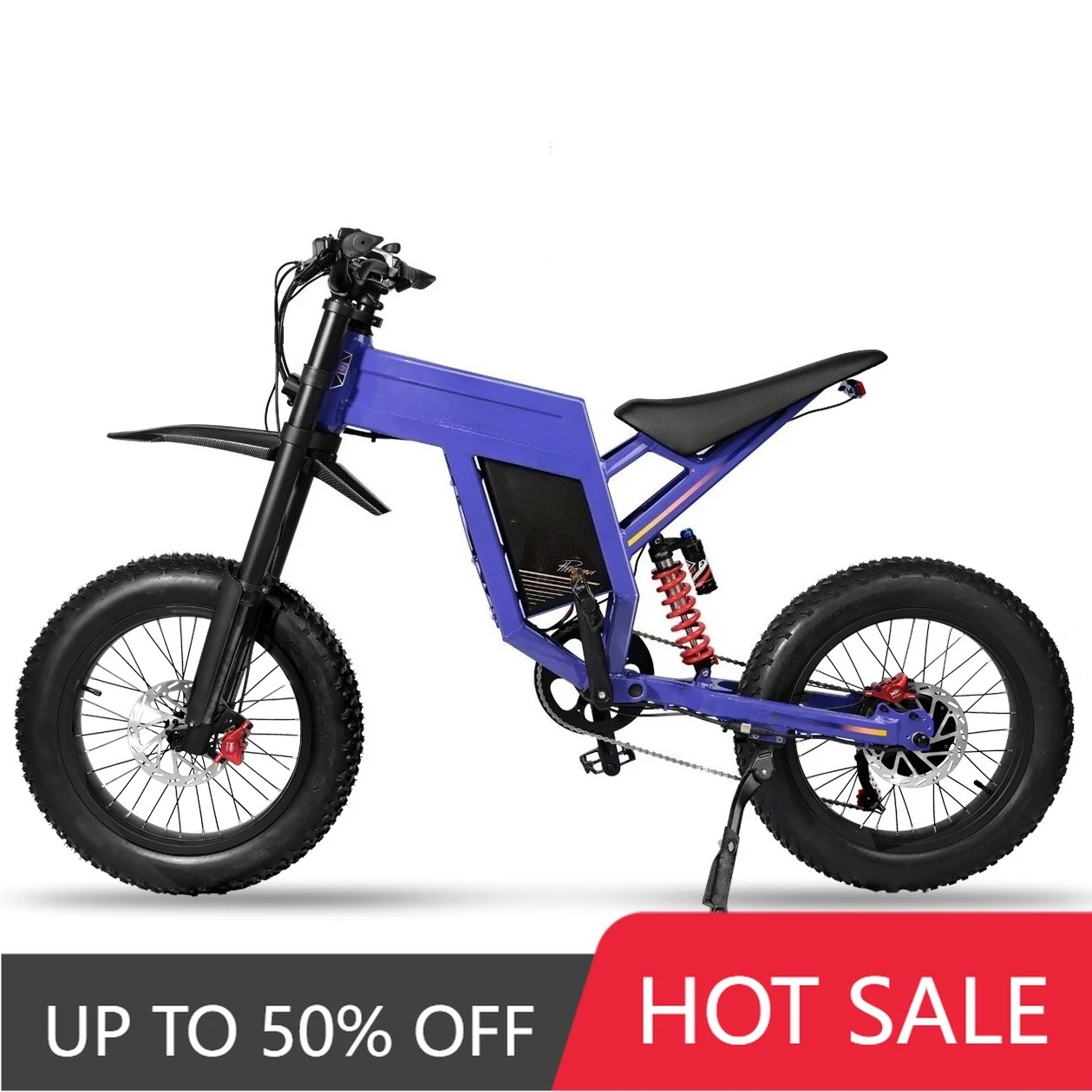 RRE HEZZO D5 Electric Off-Road 60V 3000W 160Nm 43Mph Power Off-Road Electric Bike with Pedals 20 Wide Tire Electric Bike Europea