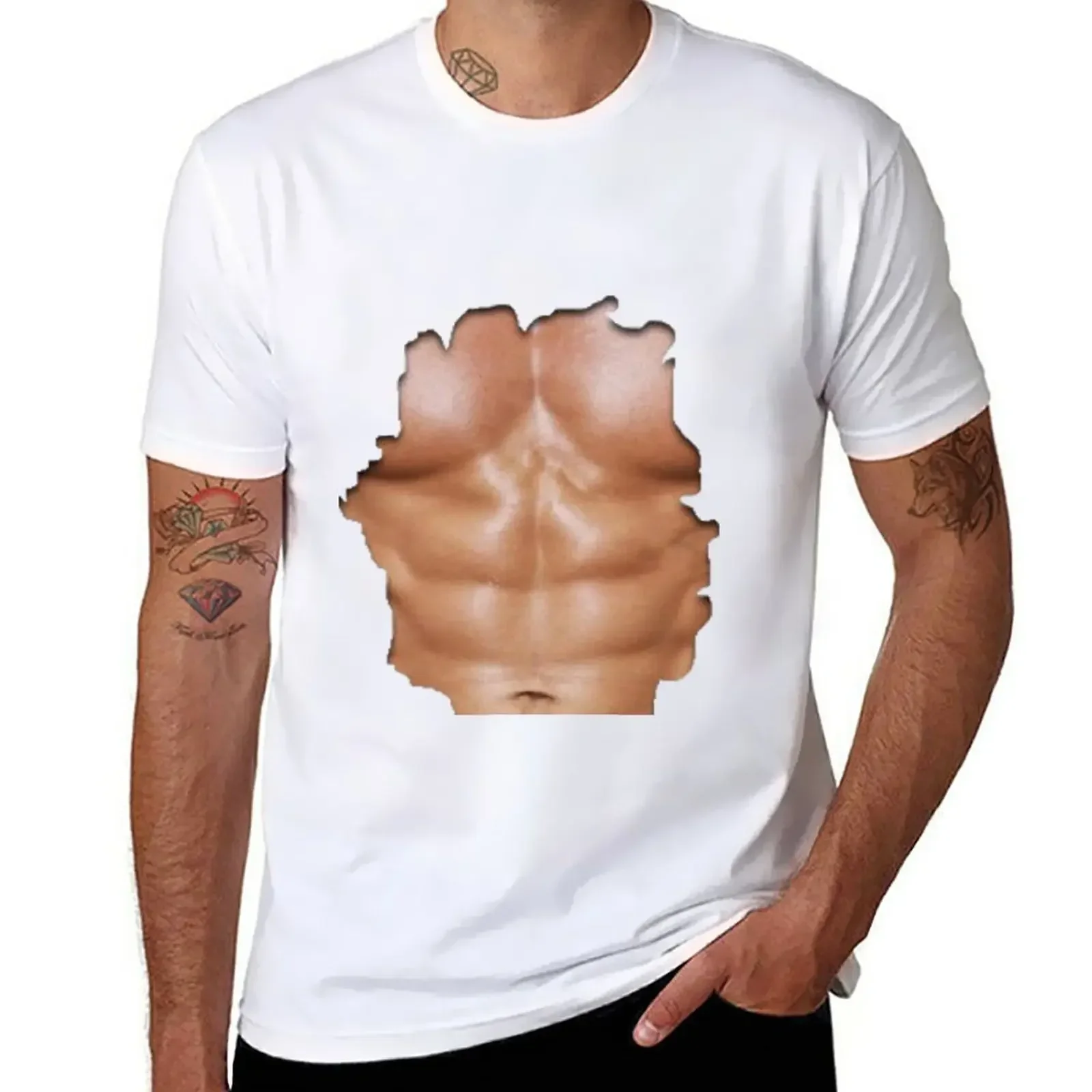 Six pack T-Shirt summer clothes customs kawaii clothes mens t shirt graphic